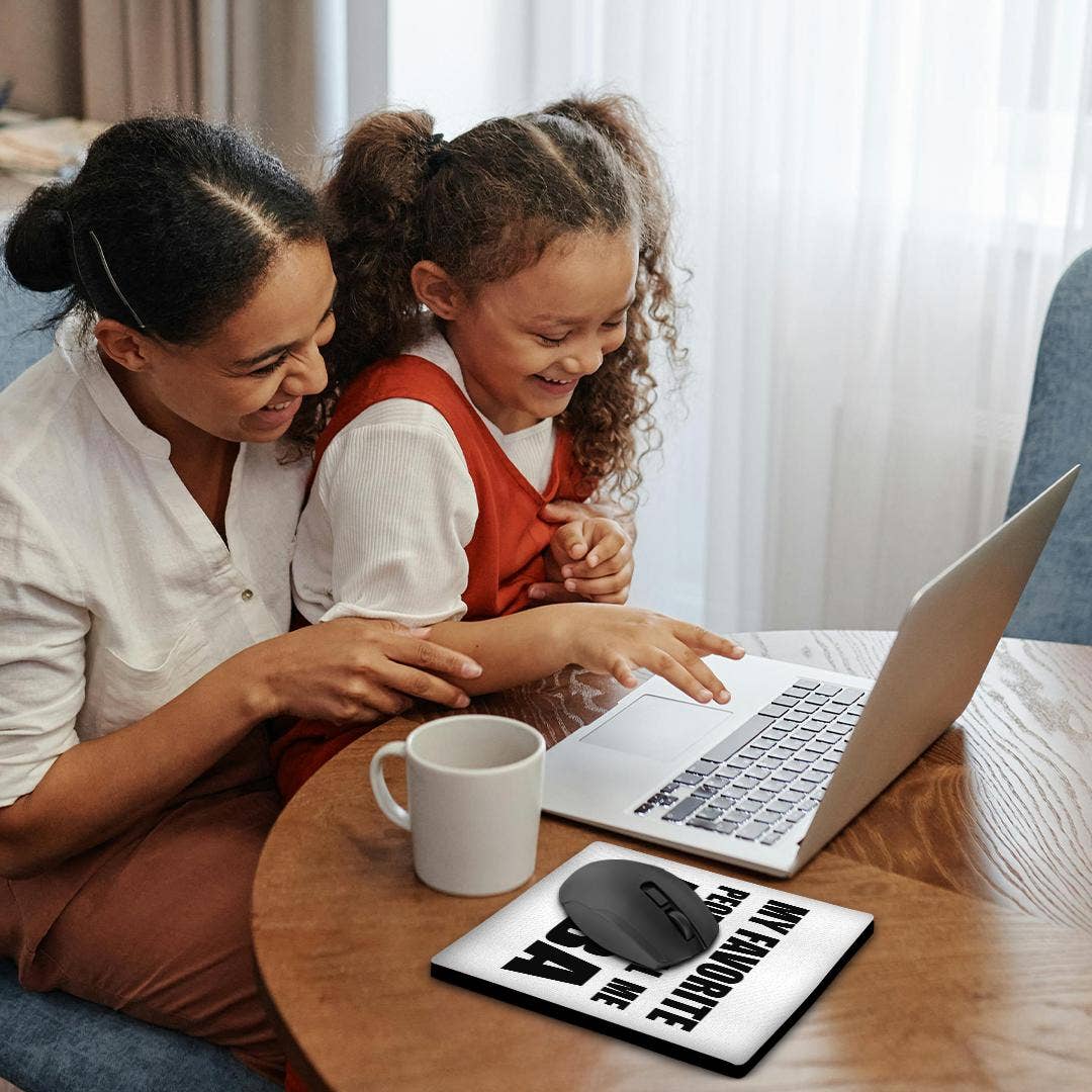 3dRose - Wholesale Mousepad/Trackpad - 3dRose, My Favorite People Call Me Abba - father or dad in Hebrew black text, Mouse Pad1