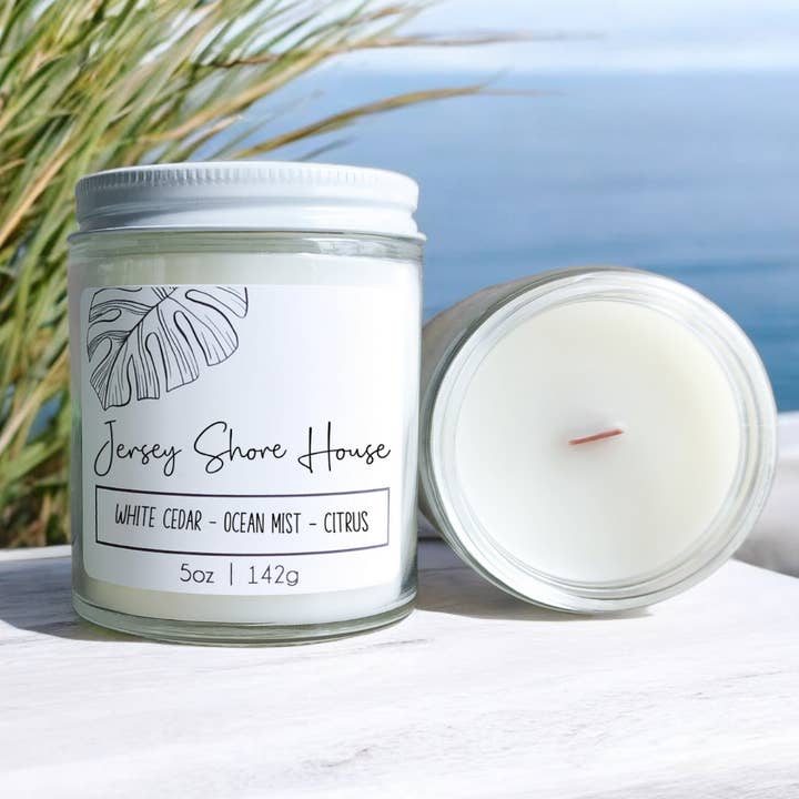Jersey Shore House Wood Wick Candle | Fresh & Wood for wholesale by ShoreItUp
