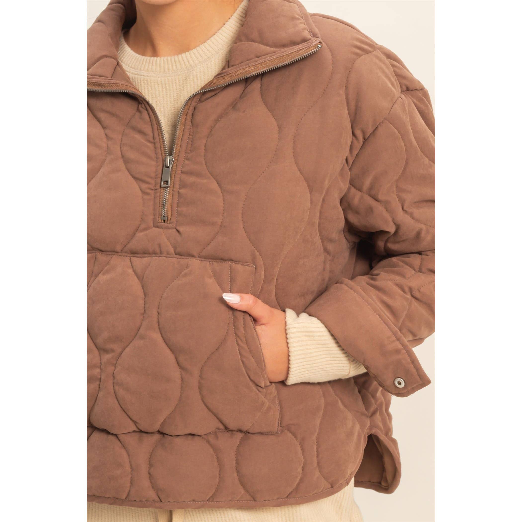 HYFVE - Vendita all'ingrosso Giacca - Donna - Pullover trapuntato a collo alto con mezza zip39