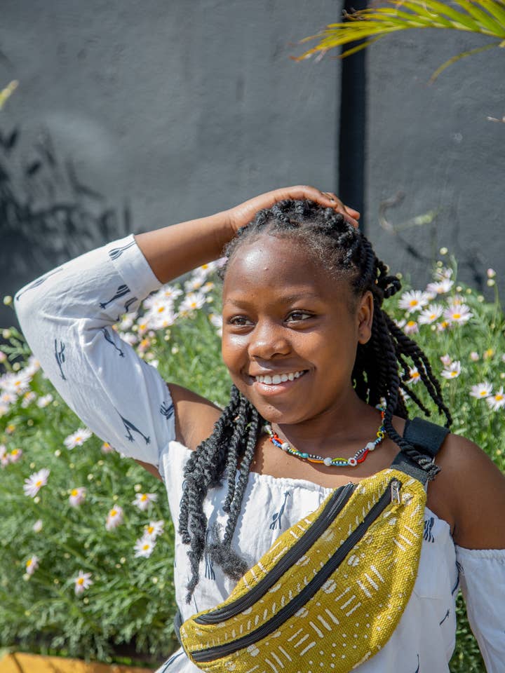 Mudcloth Crossbody Sling for wholesale by Grain of Rice Project