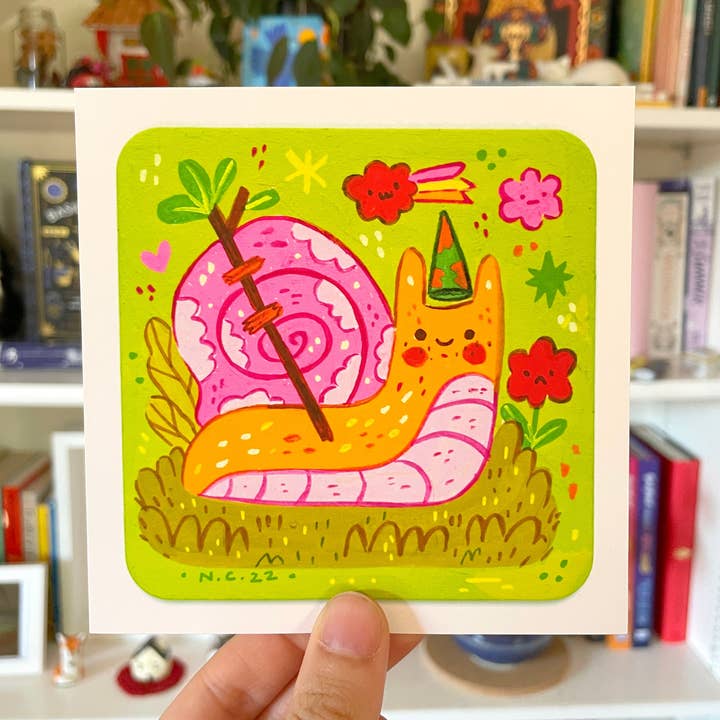 Illustrated By Natalia - Wholesale Art Print - New Print (Mini) ♡ Earth Wizard Snail