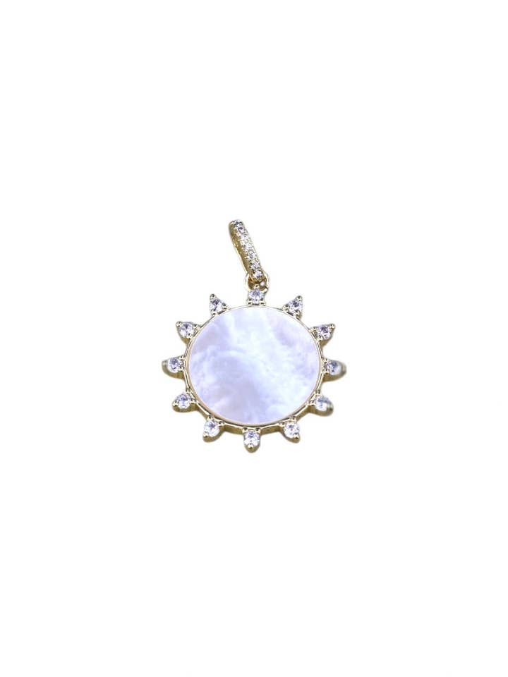 Gold Shimmer Mother of Pearl Charm for wholesale by Nora James jewelry