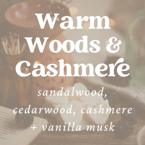 Warm Woods & Cashmere Scented Heart Clamshell Soy Wax Melt for wholesale by Meleri and Maple Co