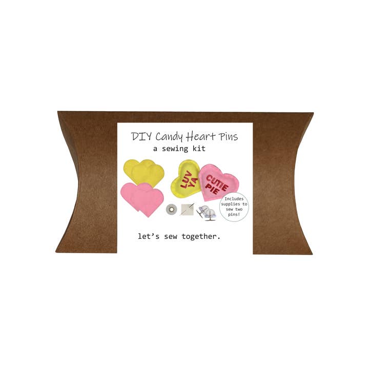 DIY Candy Heart Pins Sewing Kit for wholesale by Butterscotch Sewing