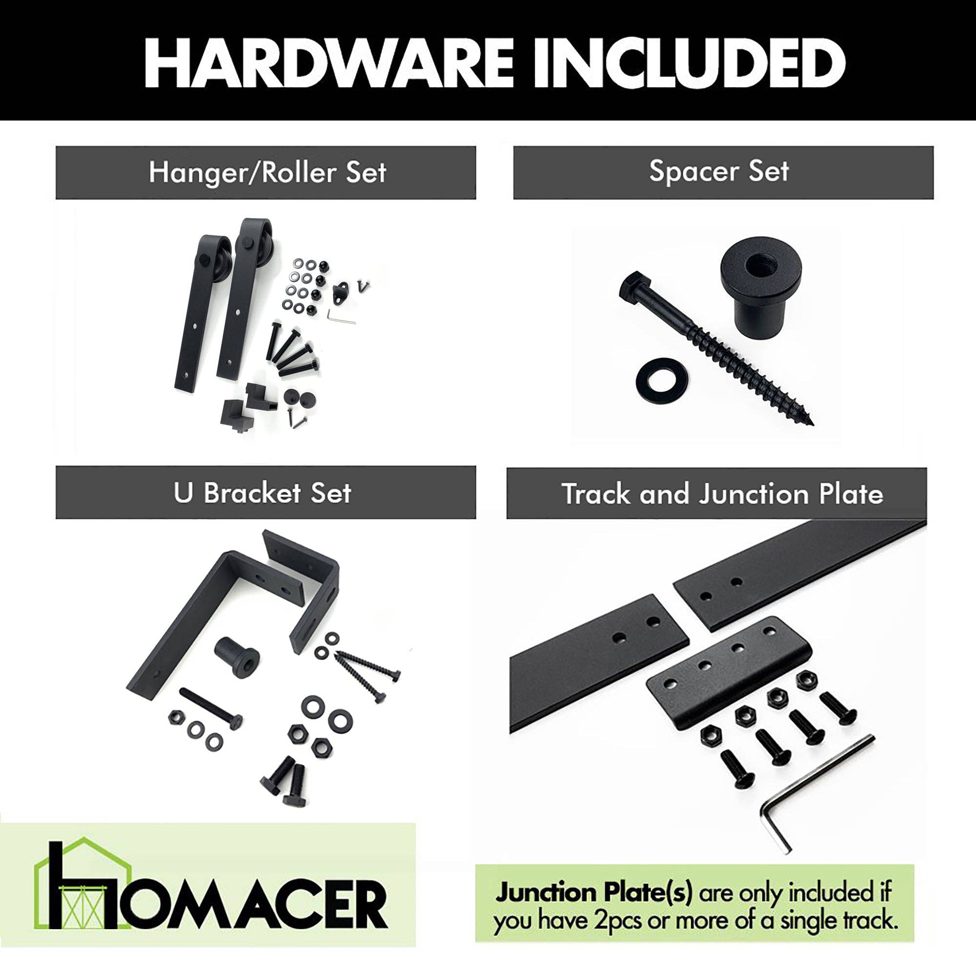 Homacer INC - Wholesale Knob/Pull - Double Track U-Shape Bypass Sliding Barn Door Hardware Kit - Classic Design Roller3
