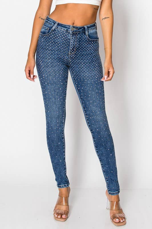 G42 1 A - Embellished Blue Skinny Jeans for wholesale on Faire5