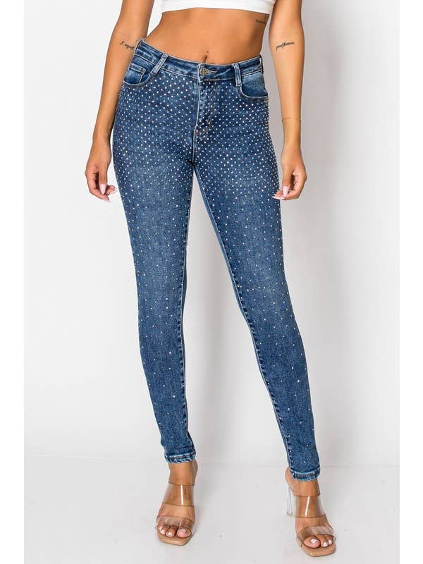 G42 1 A - Embellished Blue Skinny Jeans for wholesale on Faire5