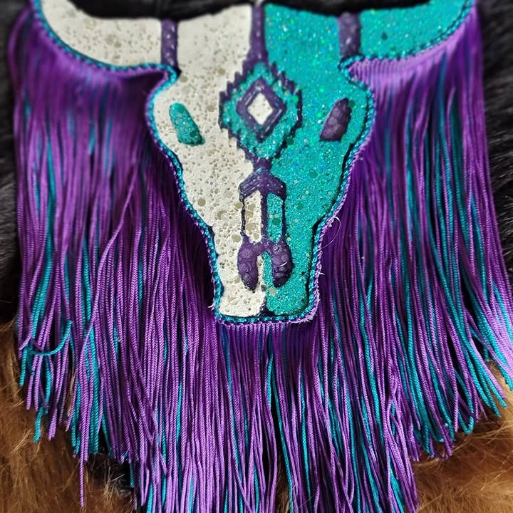 White, purple and Teal Western Bull Freshies for wholesale by Lil Bit Sassy Lush Co