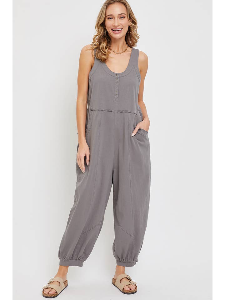 Sweet Lovely by Jen - Wholesale Jumpsuit - Women's - COTTON WASHED SLOUCHY JUMPSUIT5