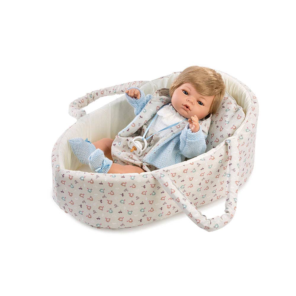 La Tienda de Muñecas - Wholesale Doll - Kids - Raúl crying doll 42 cm with carrycot, bag