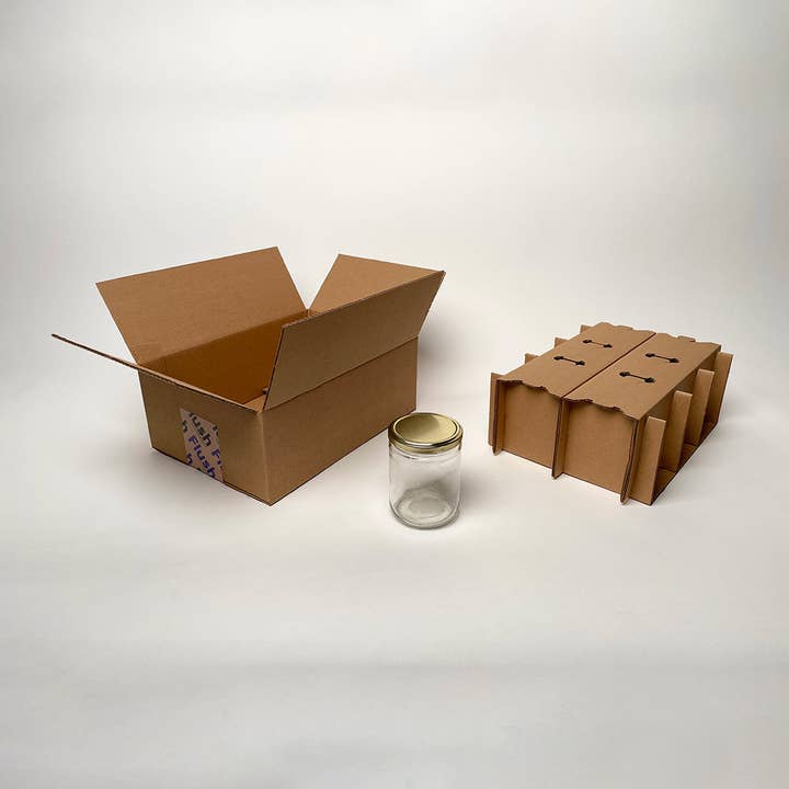 16 oz Salsa Jar 6-Pack Shipping Box™ for wholesale by Flush Packaging