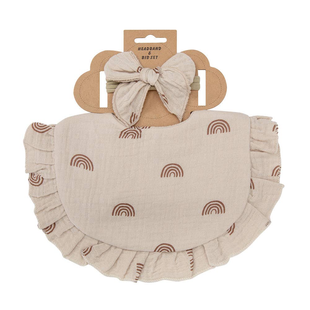 Little Trendy - Vente Bavoir - bébés - Ensembles de bavoirs et de bandeaux en dentelle à volants en coton floral pour bébé10