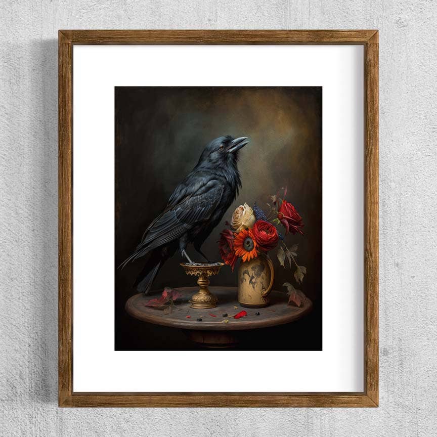 Salty Alyce - Wholesale Painting/Drawing - Black Raven Still life Painting  Wall Art AS1644