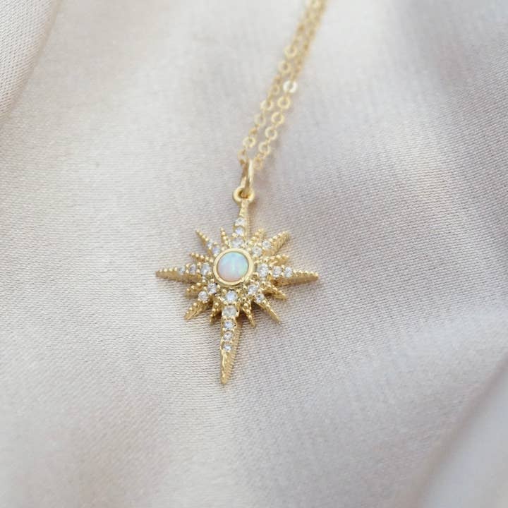 Opal North Star Halskette, Starburst-Halskette, Himmlisch für den Großhandel von YSM Designs