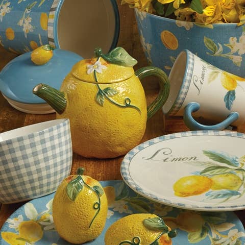 Certified International - Wholesale Tea Pot - Citron 3-D Lemon Teapot 24 oz.