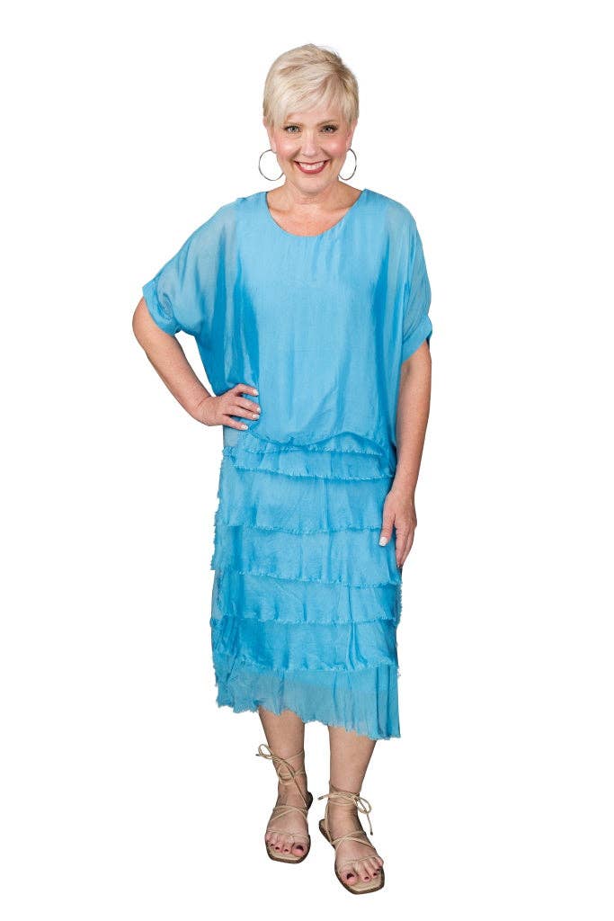 TINA Stephens Italy/Tees By Tina - Wholesale Dress - Women's - Gail Tiered Ruffle Dress (DQ206)7