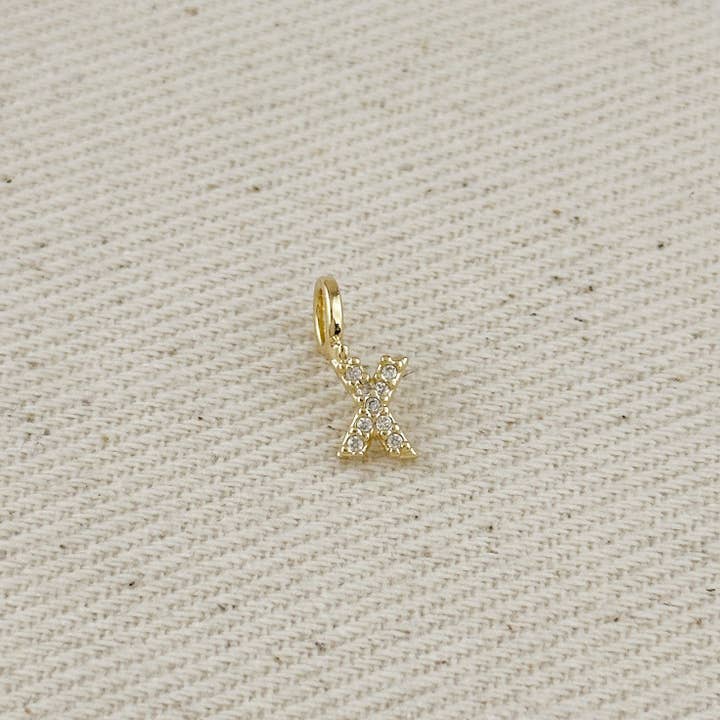 GoldFi - Wholesale Individual charm/pendant - 18k Gold filled Micro CZ Initial Letter Charm27