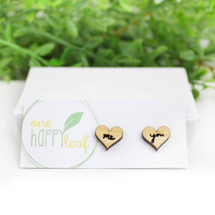 Love Heart - You and Me Studs for wholesale by One Happy Leaf