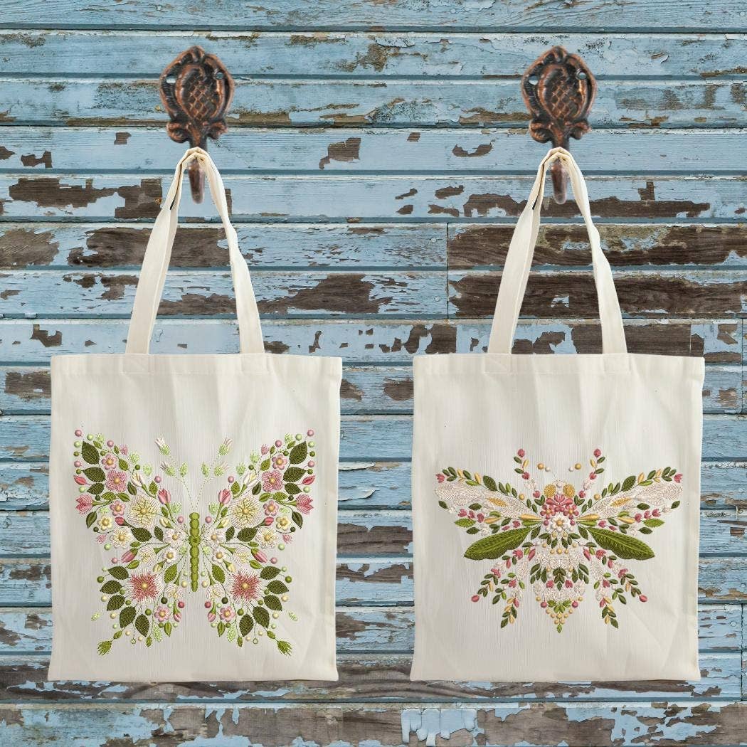 Cottage & Club – wholesale Tea towel – Floral Butterfly, Bee & Dragonfly Tea Towels - Choose Your Design | Waffle Weave Insect Towels | Embroidery Look Kitchen Decor4