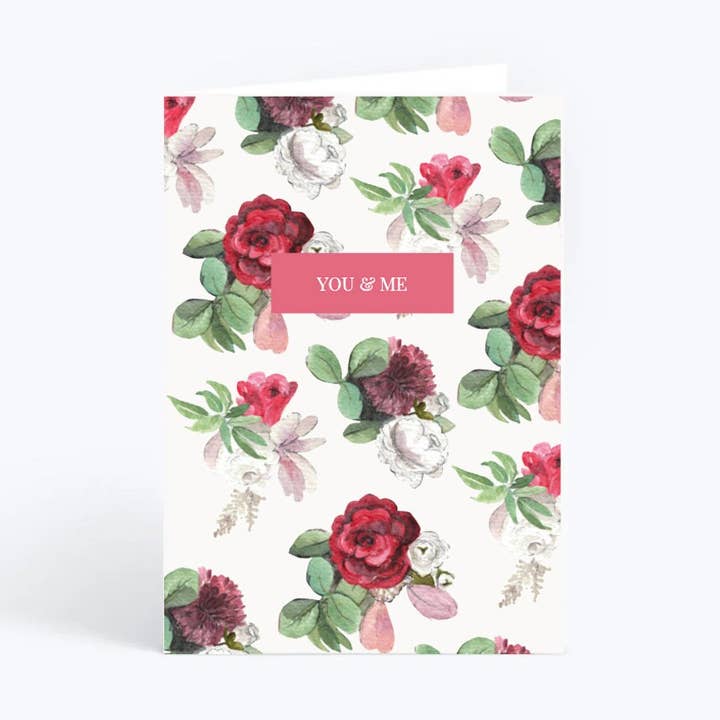 Biglietto di San Valentino floreale You & Me per la vendita all'ingrosso da parte di Anna Jayne Designs