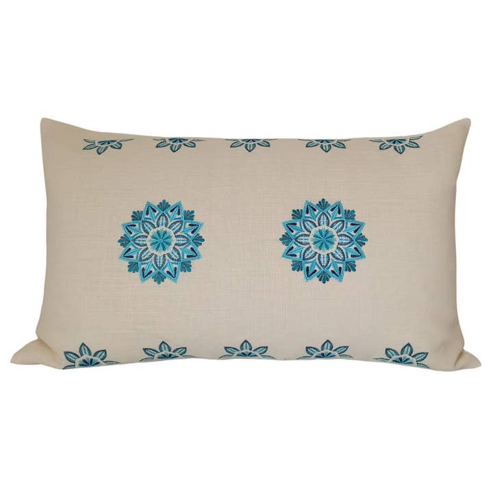 JANELA D'ALMA - Vente Housse de coussin - Housse de Coussin Rectangulaire en Lin Mandala5