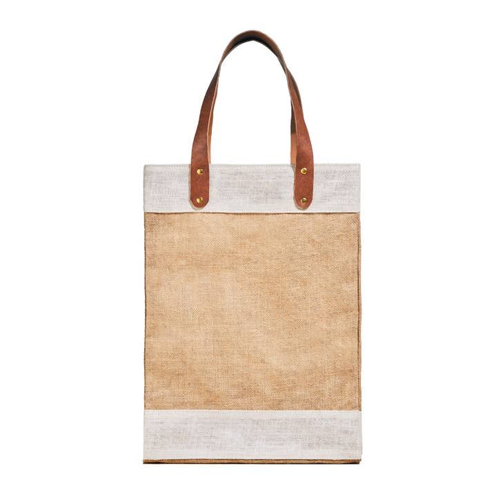 Out of the Woods® by KeepCool Bags - Wholesale Tote Bag - Women's - Jute Tall Tote, Reusable Bag, Cream White - SMALL CASE PACKS6