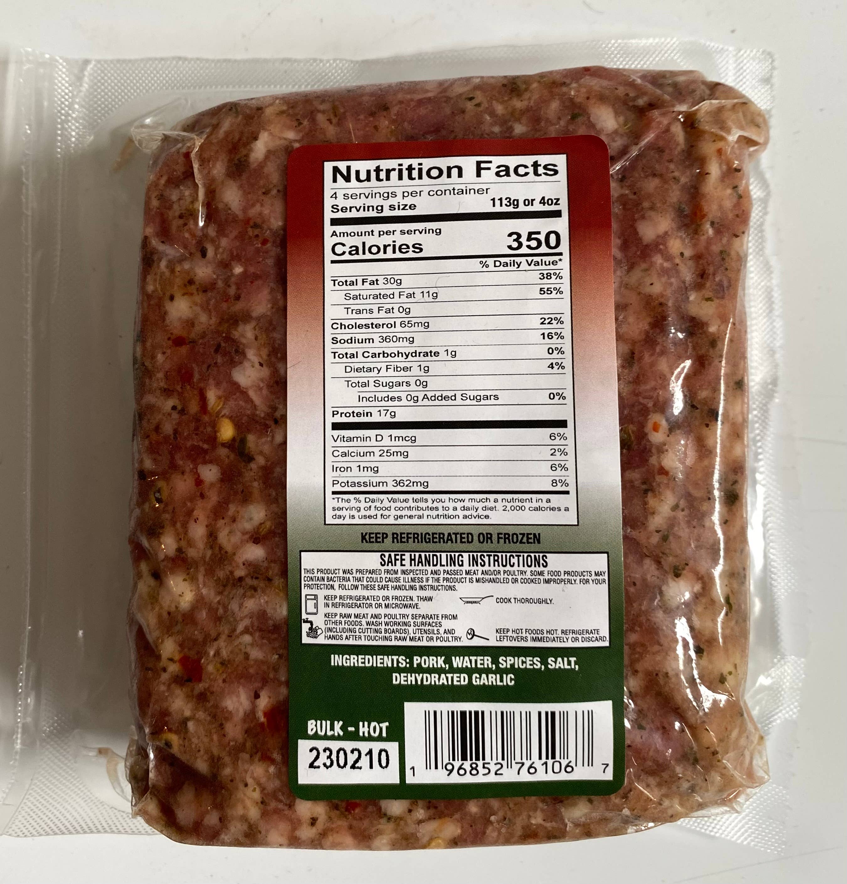 Carl's Original Recipe Italian Sausage – wholesale Korv – Carls ursprungliga recept - Bulk het italiensk korv1