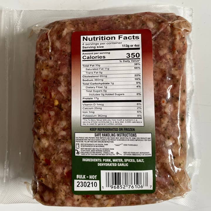Carl's Original Recipe Italian Sausage – wholesale Korv – Carls ursprungliga recept - Bulk het italiensk korv1