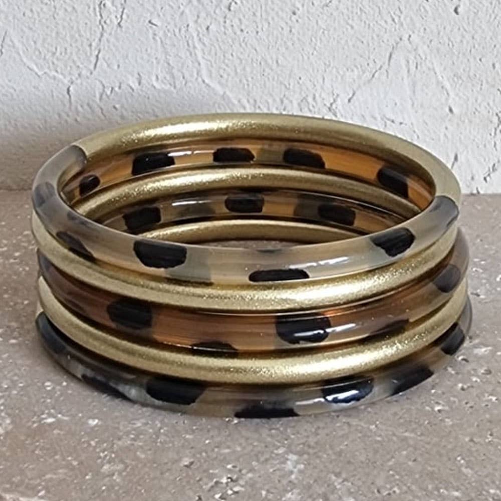 Le Coin Sauvage - Wholesale Armband - Hoornarmband - 5 mm - Luipaard duo goud7
