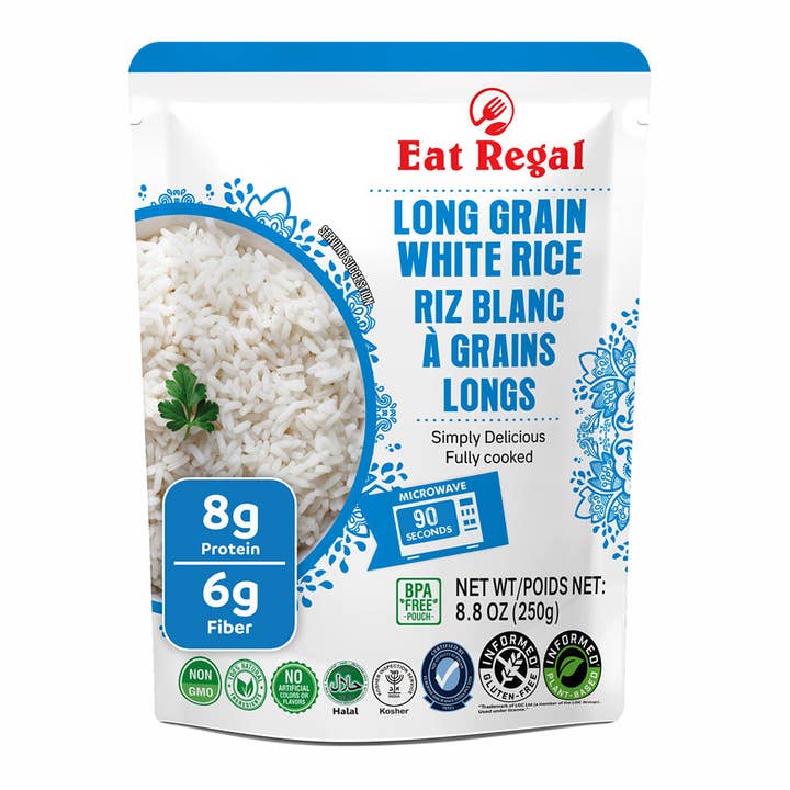 Regal Long Grain White Rice, Ready in 85 Sec (6-Pack) for wholesale by Regal Kitchen Foods