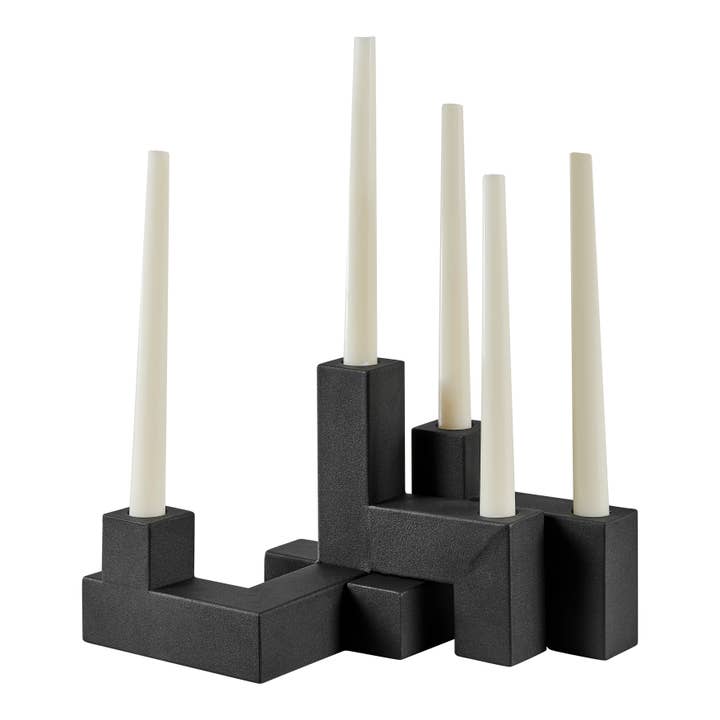 Danya B - Wholesale Candle holder - Black Metal Stacking Candelabra Taper Candle Holder Set1