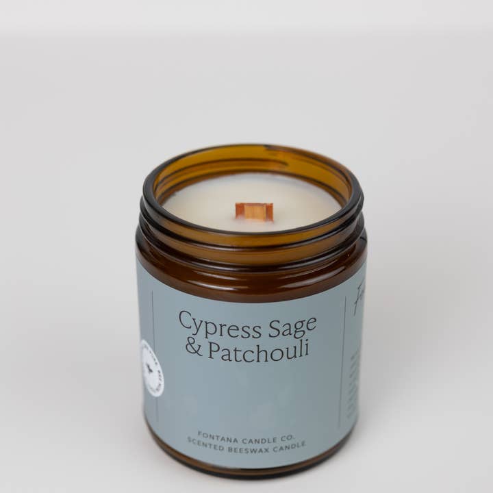 Fontana Candle Co. - Wholesale Jar/Filled Candle - Cypress Sage & Patchouli Essential Oil Jar Candle: Non-Toxic