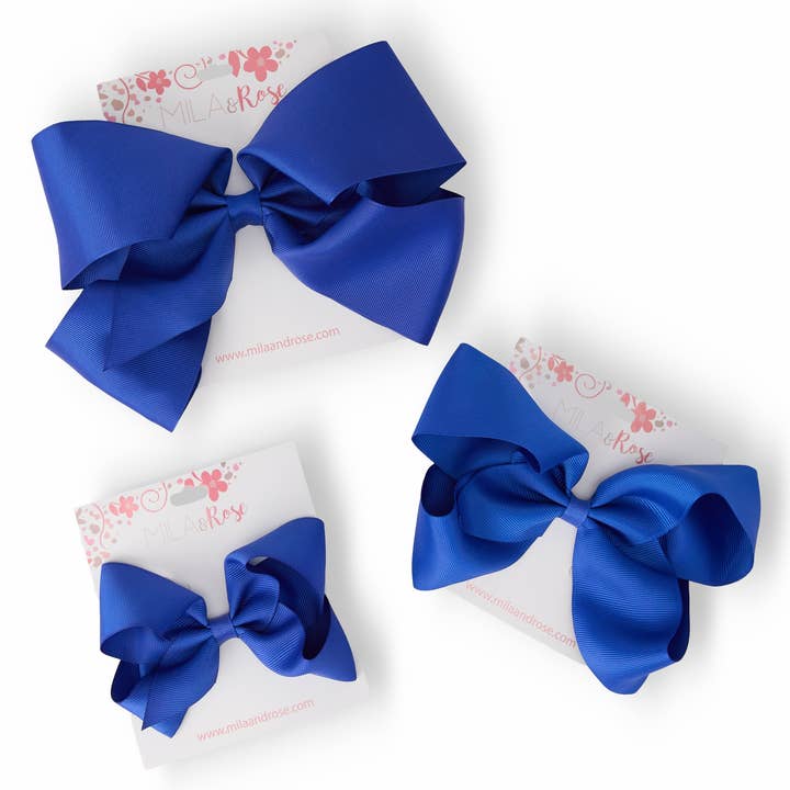 Mila & Rose - Wholesale Hair Bow - Kids - Royal Blue Grosgrain Hair Bow0