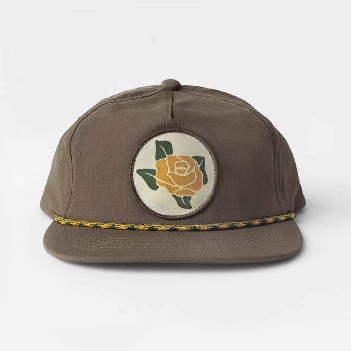 River Road Clothing Company - Wholesale Flat Brim Cap - Unisex - Yellow Rose Snapback Rope Hat2