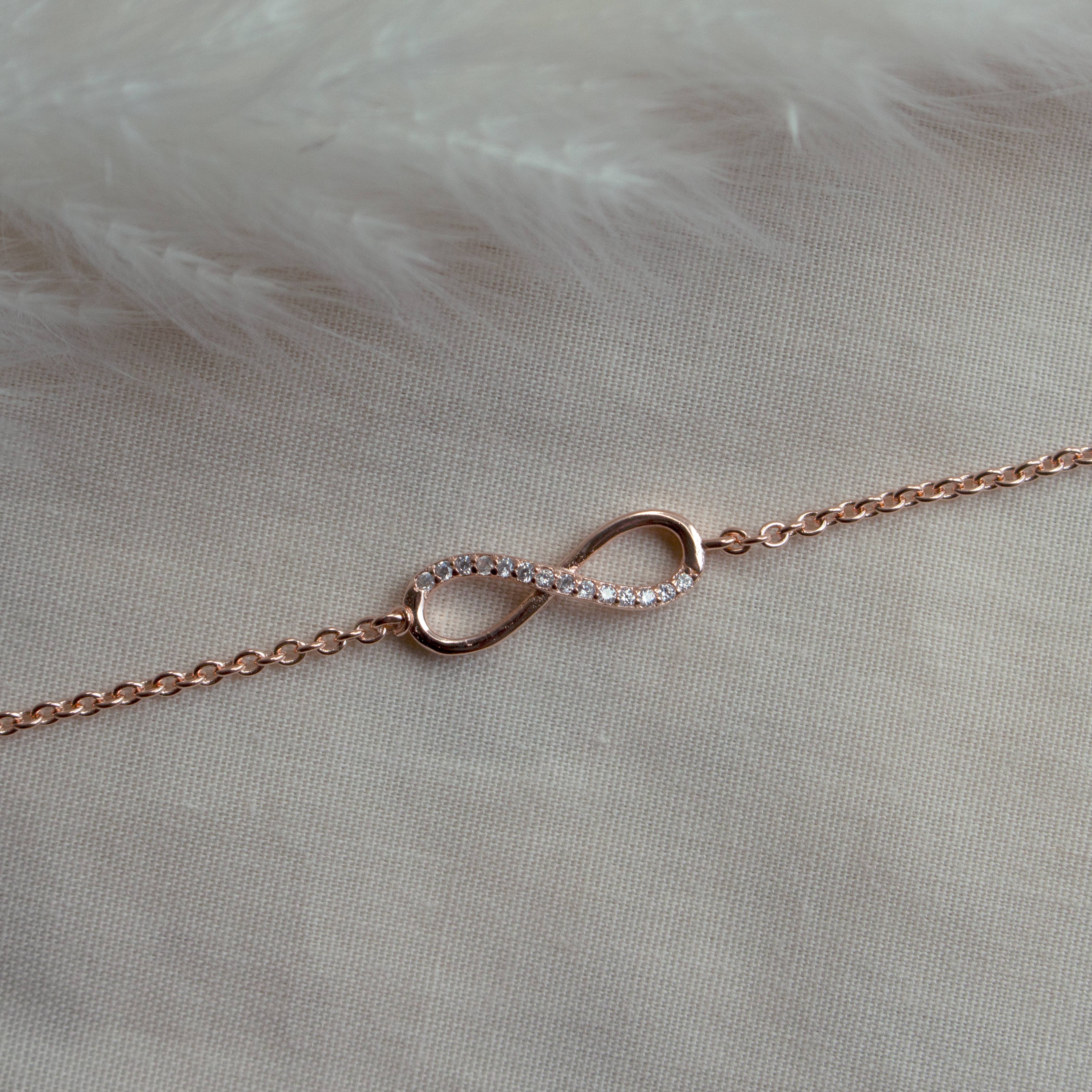 Aurora Jewels – wholesale Link & chain bracelet – Half CZ Infinity Bracelet6