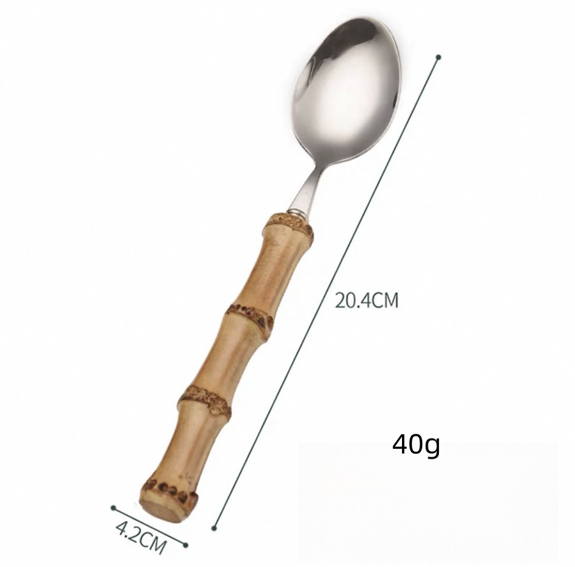 HanNicara – wholesale Assorted cutlery set – 304 Stainless Steel Bamboo Handle Cutlery M25W2822