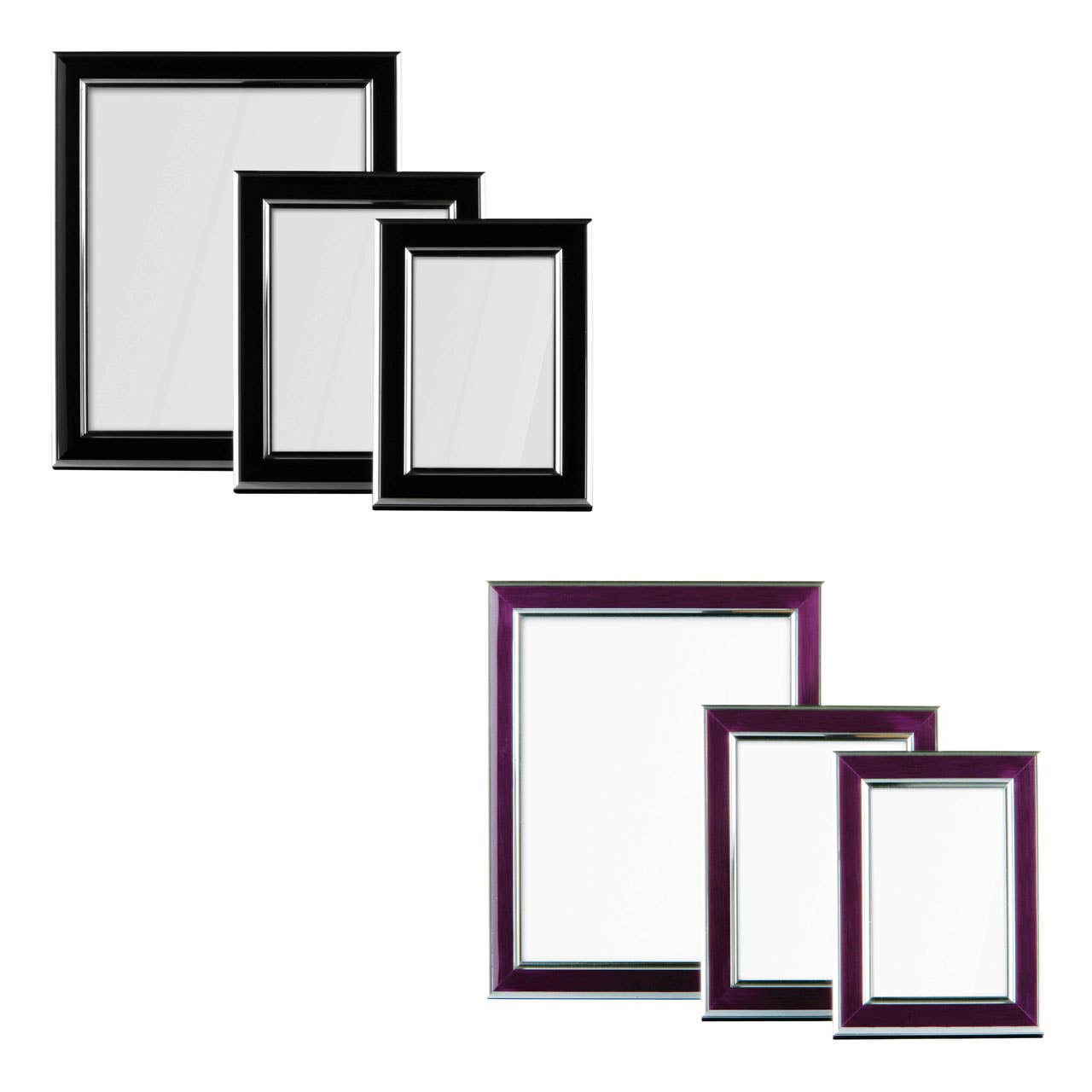Interiors by Premier – wholesale Picture frame – Purple and Silver Photo Frames - Set of 31
