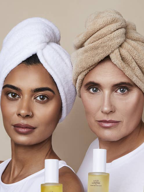 Two Pack of Luxury Hair Towel Wraps for wholesale by Hair Loving