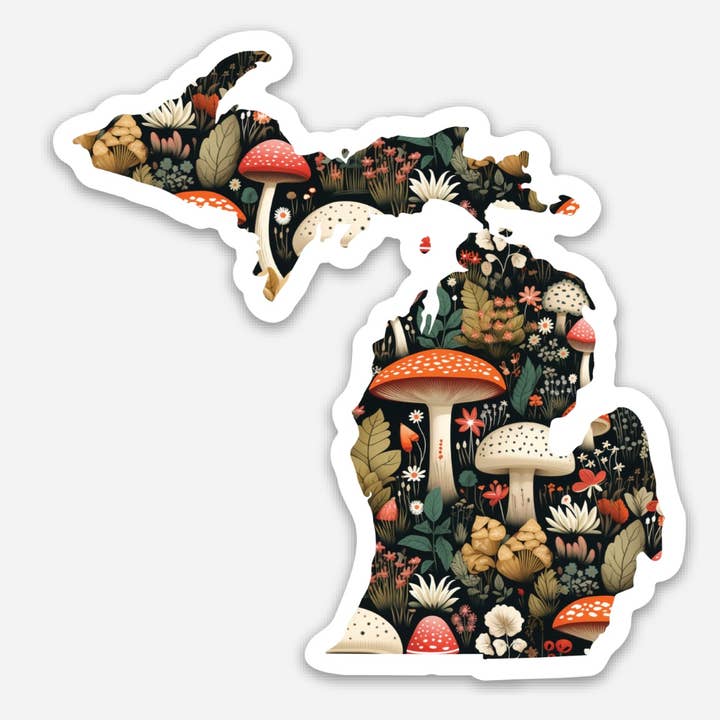 Pegatina Mushrooms Michigan State para venta al por mayor de June Apothicarie