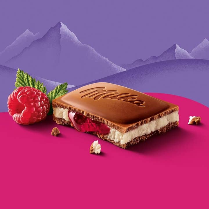 Phoenix Distributions - Wholesale Chocoladereep - MILKA - Framboos 100 gram 2 stuks