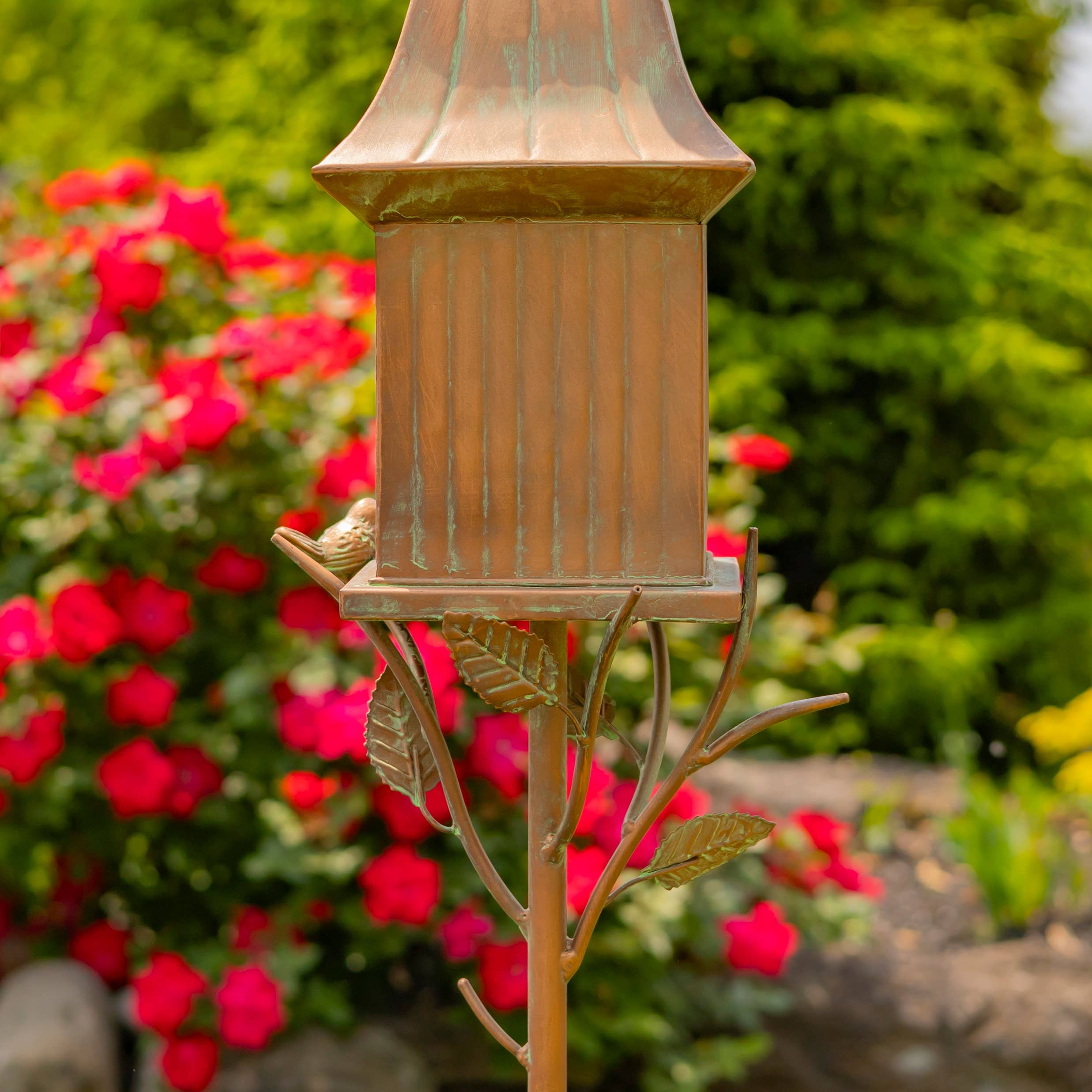 Zaer Ltd. International - Wholesale Bird House - 64.5" Tall Iron Birdhouse Stake "Ava"- 2 Color Options10