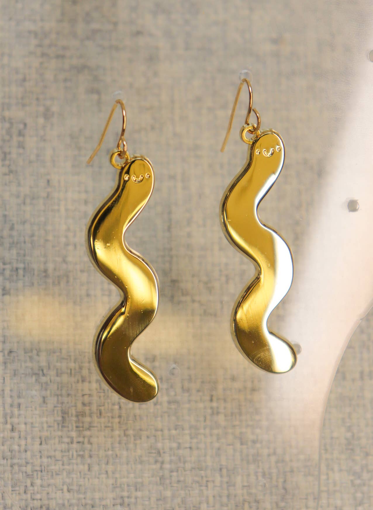 Ocean Hughes - Wholesale Dangle Earrings - Gold Wiggle Worm Enamel Earrings1