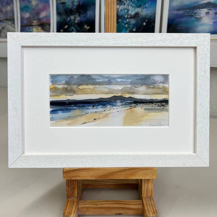 'Sunset and Arran, Seamill' - Inramat konstkort för wholesale av Emma S Davis Artist