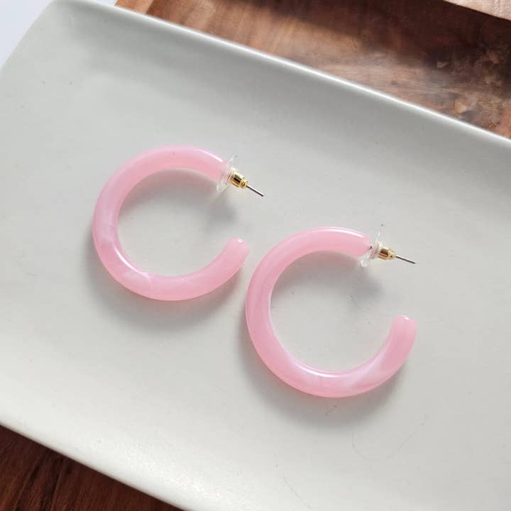 Spiffy & Splendid - Wholesale Hoop Earrings - Josie Hoops - Pink // Jewelry, Earrings, Gift5