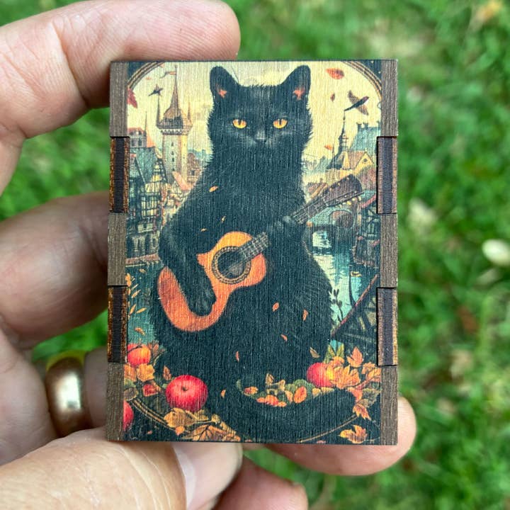 Most Amazing - Wholesale Matches - Matches • Black Cat with Guitar Wooden Matchboxes6