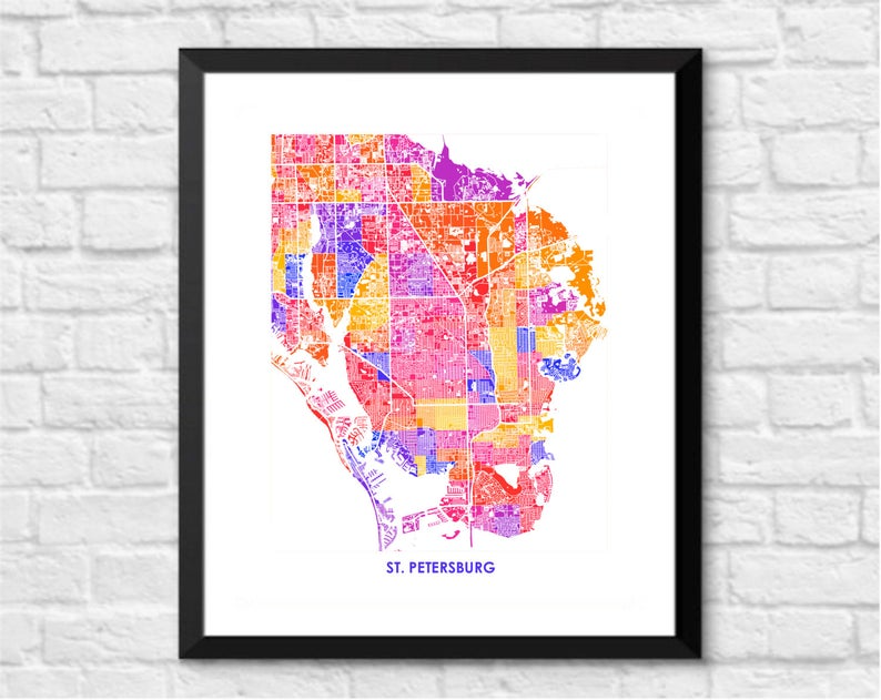 Juanita's Adventures - Wholesale Art Print - Juanitas St Petersburg Map Print3