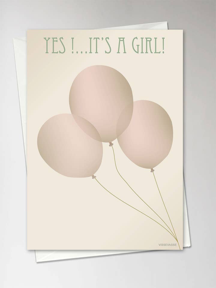 YES IT'S A GIRL - Greeting Card for wholesale by ViSSEVASSE