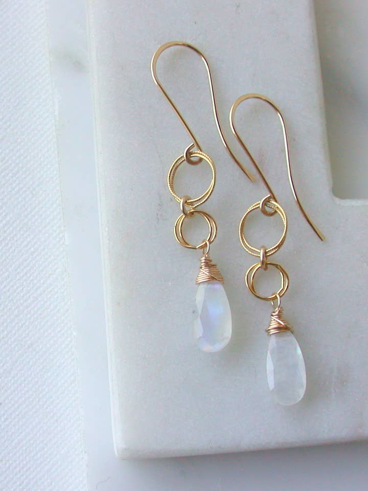 Statement Moonstone Earrings. for wholesale by Linda Trent Jewelry