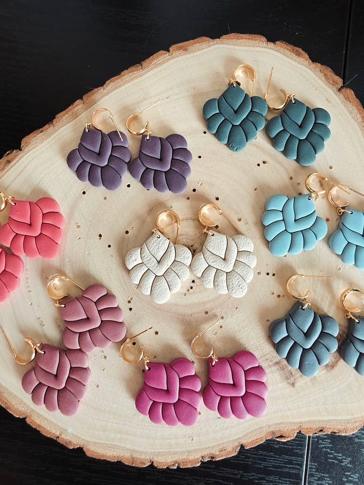Laurel Braided Polymer Clay Earrings for wholesale by ANS Designs Co