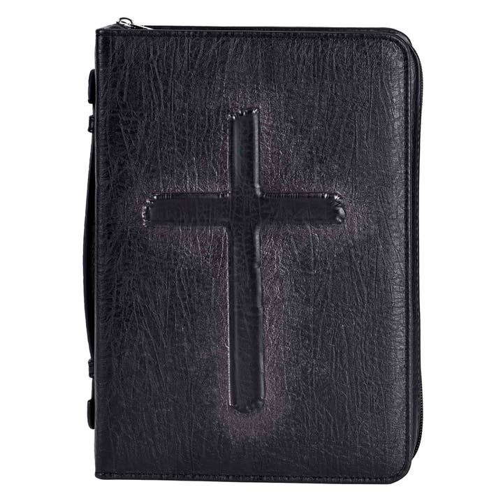 White Dove Bible Case Vintage Cross Black XLarge for wholesale by Cottage Garden